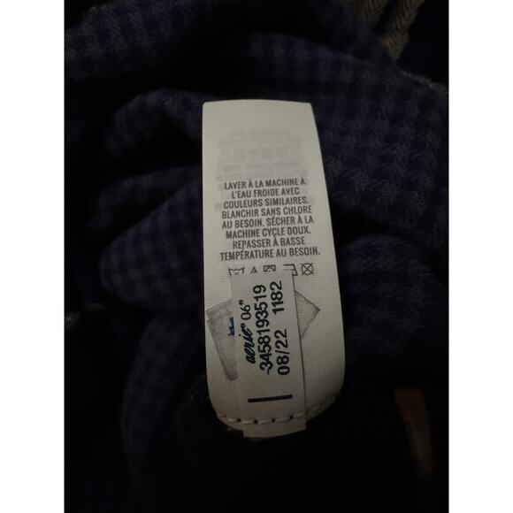 Aerie Super Soft Women’s Plaid Button Up Flannel Shirt Navy Gold Soft Grunge LG - Picture 9 of 9